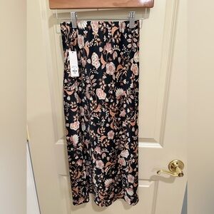 Francesca's new with tags Black brown and Pink Floral Skirt size XS
